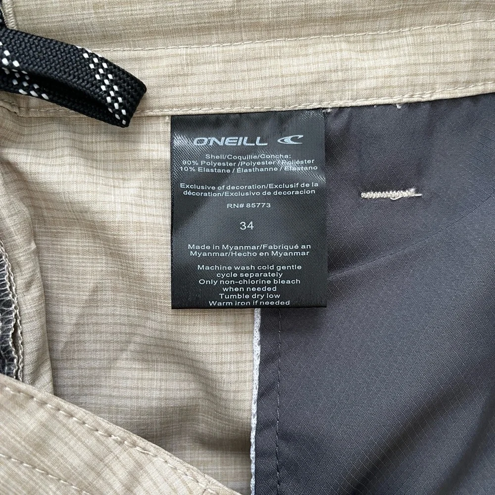 NWT O’Neill Crossover Hybrid Shorts Tan Size 34 - Picture 8 of 8
